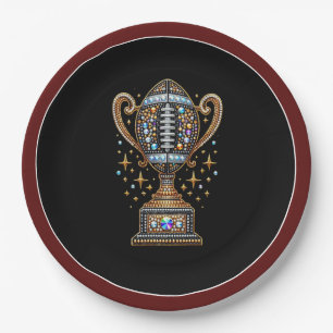 Prato De Papel Troféu de Jogos do Big Game Bowl do Bling Party