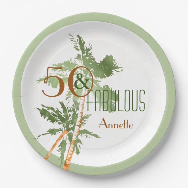 Prato De Papel Tropical 50 e Palmeiras Fabulosas 50º Aniversário (Frente)