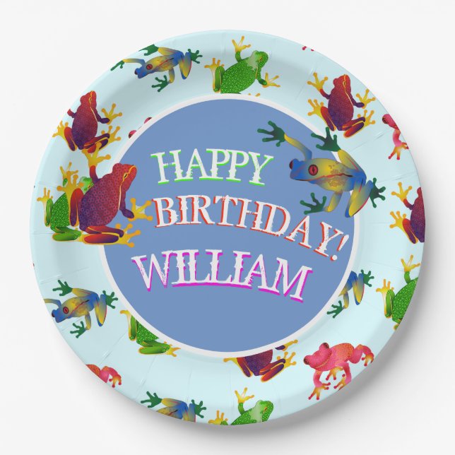 Prato De Papel Tropical do Sapo Leap (Frente)