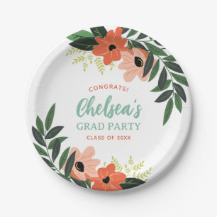 Prato De Papel Tropical Floral Personalizada Formando