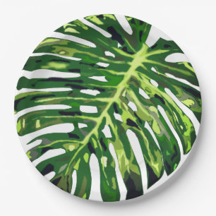 Prato De Papel Tropical Monstera Leaf - Natureza