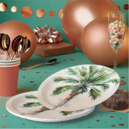 Prato De Papel Tropical Palm Tree
