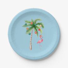 Tropical Palm Tree Flamingo Holiday Party