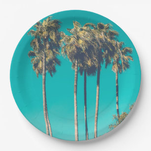 Prato De Papel Tropical Palm Trees California Retro