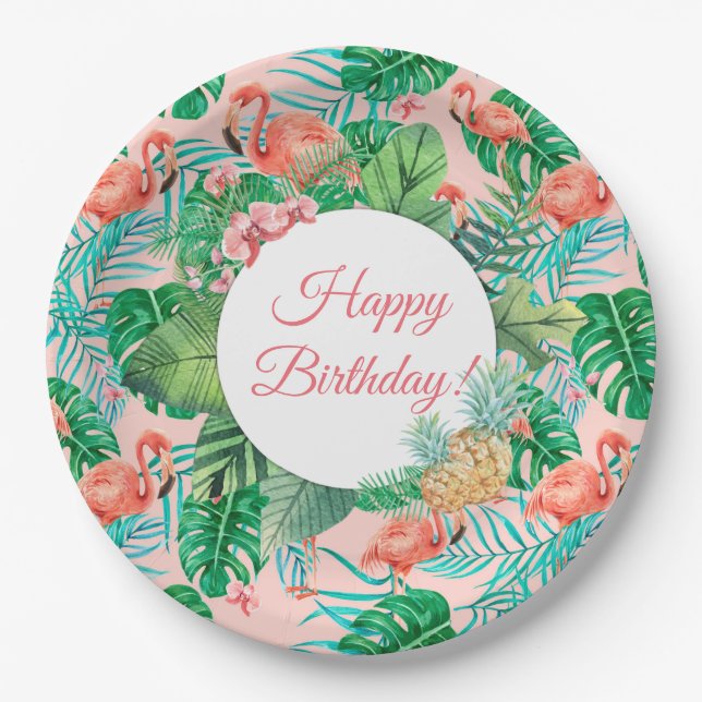 Prato De Papel Tropical Personalizada (Frente)