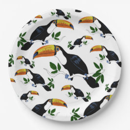 Prato De Papel Tropical Toucans - Playful Jungle