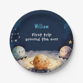 Prato De Papel True Space First Trip Around The Sun 1st Birthday