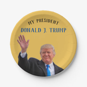 Prato De Papel Trump Patriótico 🚗 EUA Ele é meu presidente