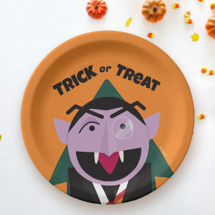Prato De Papel Truque de Halloween ou Tratar a Rua Sesame