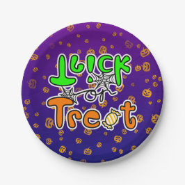 Prato De Papel Truque ou tratamento de festas de Halloween