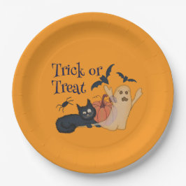 Prato De Papel Truque ou Tratar