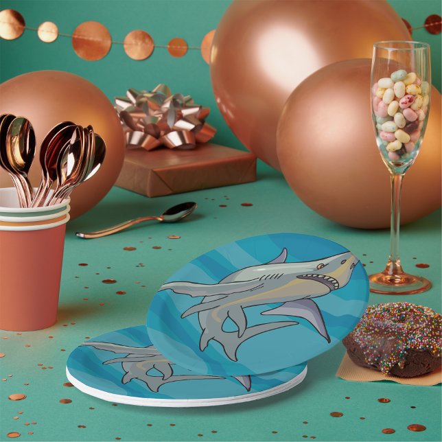 Prato De Papel Tubarão Branco do excelente (Criador carregado)