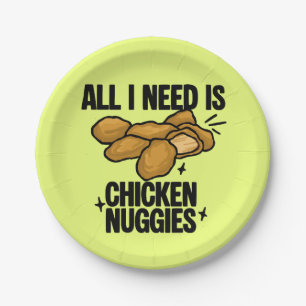 Prato De Papel Tudo O Que Eu Preciso É Frango Nuggies