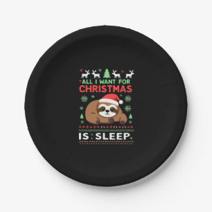 Prato De Papel Tudo O Que Quero Para O Natal É Dormir.