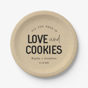 Prato De Papel Tudo o que você precisa é de amor e cookies