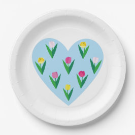 Prato De Papel Tulipas adoráveis.