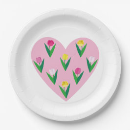 Prato De Papel Tulipas adoráveis.