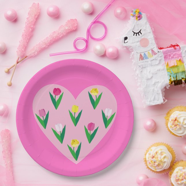 Prato De Papel Tulipas adoráveis. (Festa)