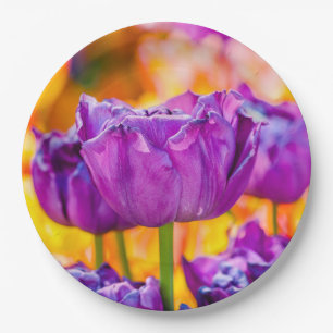 Prato De Papel Tulipas Encantando Roxo