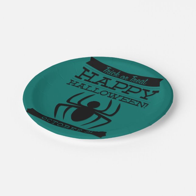 Prato De Papel Tupografia retro Halloween (Inclinado)