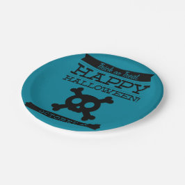 Prato De Papel Tupografia retro Halloween