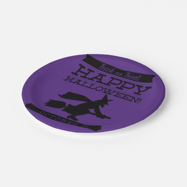Prato De Papel Tupografia retro Halloween (Inclinado)