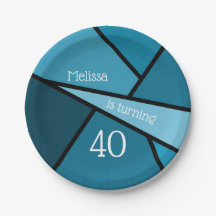 Turning 40 Modern Teal Geométrico aniversário de 4