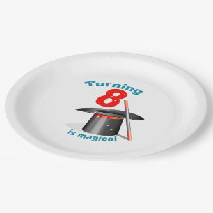 Prato De Papel Turning 8 é Magical 8th Birday