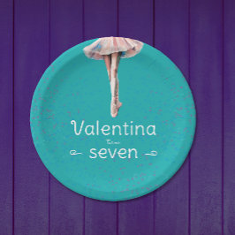 Prato De Papel Turquesa Cótea Ballerina Fairy Tutu Dance Pointe