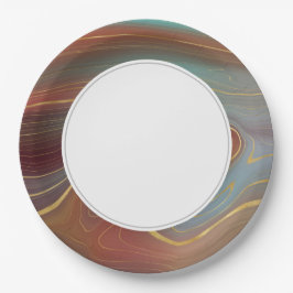 Prato De Papel Turquesa Laranja de Strata