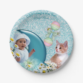 Prato De Papel Turquesa Verde Azul