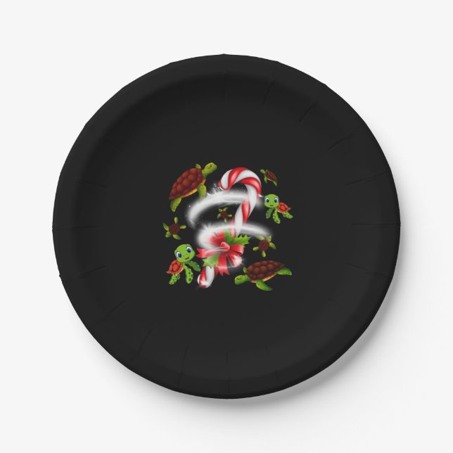 Prato De Papel Turtle Gift | Doces de Tartaruga Doce Natal (Frente)