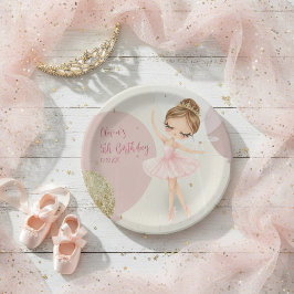 Prato De Papel Tutu 5th Ballerina Ballet Dancer Girl Birthday