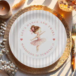 Prato De Papel Tutu Ballerina Ballet Dancer Girl Birthday