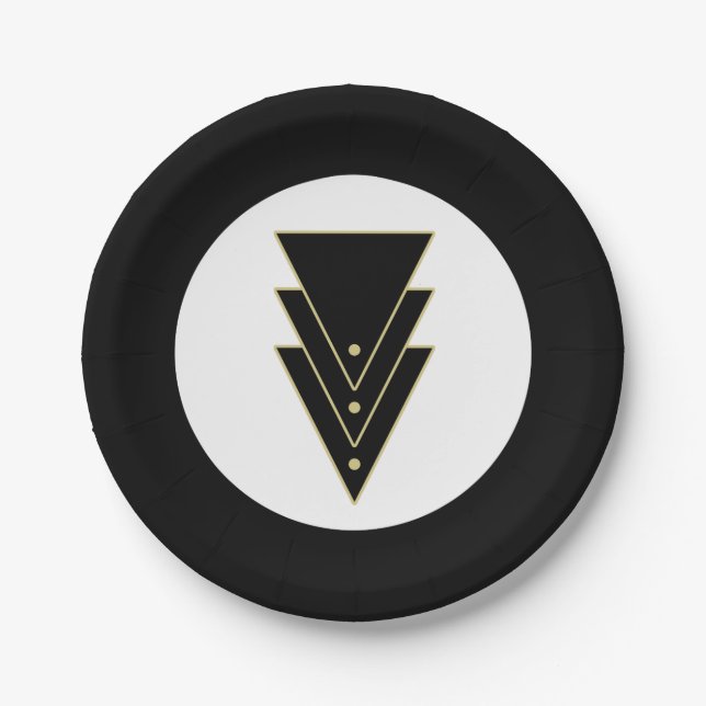 Prato De Papel Tuxedo Modern Art Deco (Frente)