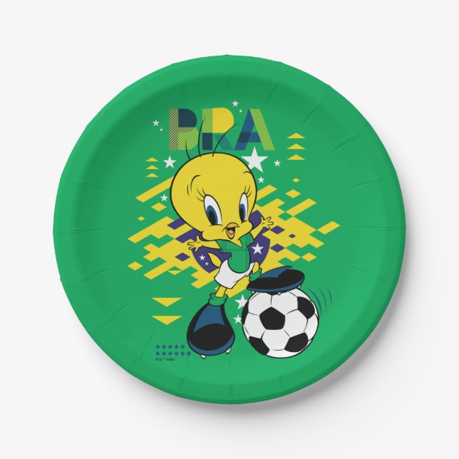 Prato De Papel TWEETY™ Team Brazil Soccer Graphic (Frente)