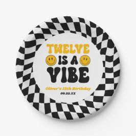 Prato De Papel Twelve Is A Vibe Retro 12th Birthday Party