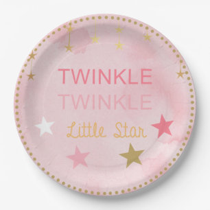 Prato De Papel Twinkle Little Star Baby Girl