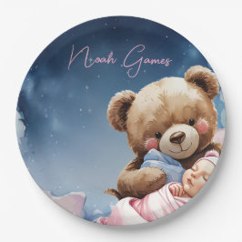 Prato De Papel Twinkle Star Baby Boy Paper Plate