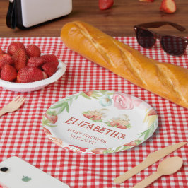 Prato De Papel Twins Strawberry Berry Sweet Chá de fraldas