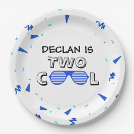 Prato De Papel TWO Cool Sunglass 2nd Birthday Party Paper Plates