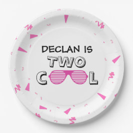 Prato De Papel TWO Cool Sunglass 2nd Birthday Party Paper Plates
