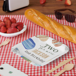 Prato De Papel Two The Moon | Modern Space 2nd Birthday Décor