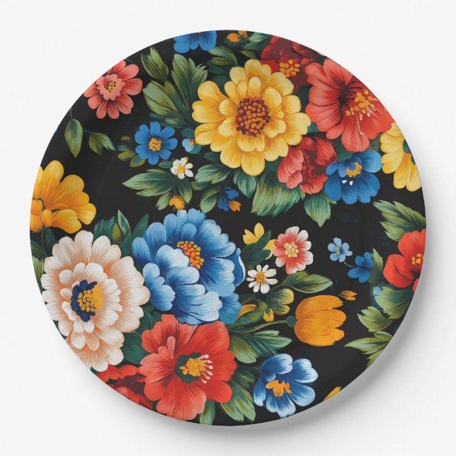 Prato De Papel Ukrainian folk art pattern (Frente)