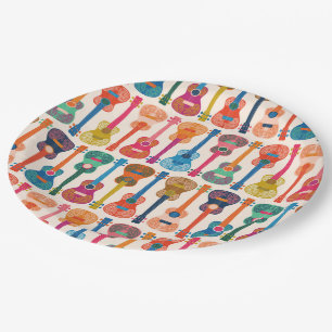 Prato De Papel Ukulele havaiano