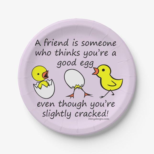 Prato De Papel Um amigo é alguém dizer engraçado de BFF (Frente)