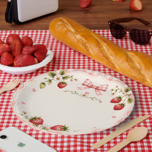 Prato De Papel Um Aniversário Doce como Frutas Vermelhas (Piquenique)