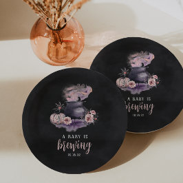 Prato De Papel Um Bebê Está A Criar | Chá de fraldas de Dia das B