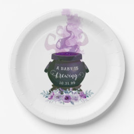 Prato De Papel Um bebê está a criar Chá de fraldas de Halloween