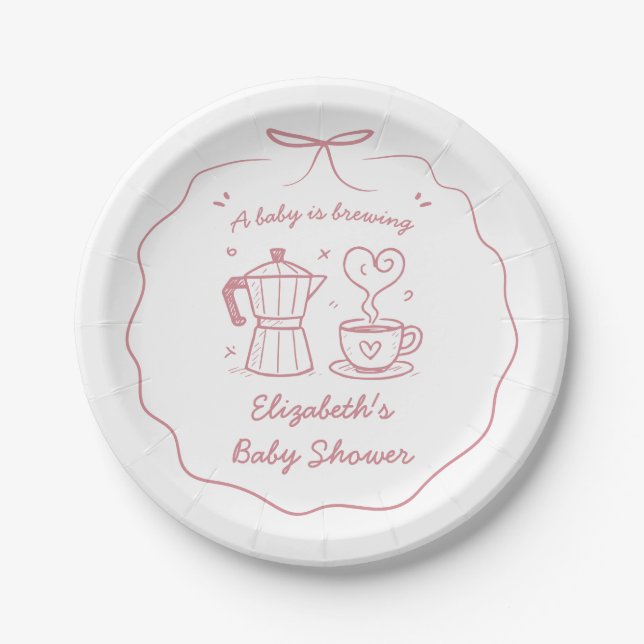 Prato De Papel Um Bebê Está Cozinhando Café (Frente)